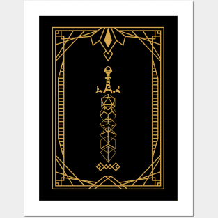 Gold Deco Dice Set Sword Posters and Art